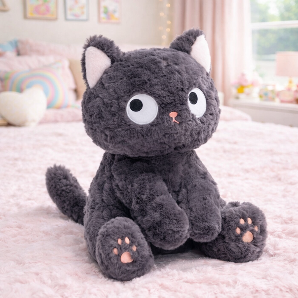 Jiji the Cute Fluffy Black Cat Plushie | Limited stock – Kawaiies