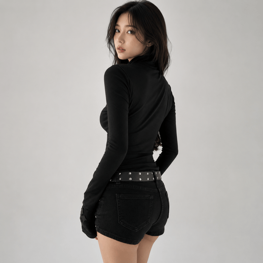 Kawaiies Collection - Apparel - Nocturne Cross Mesh Gothic Women's Top