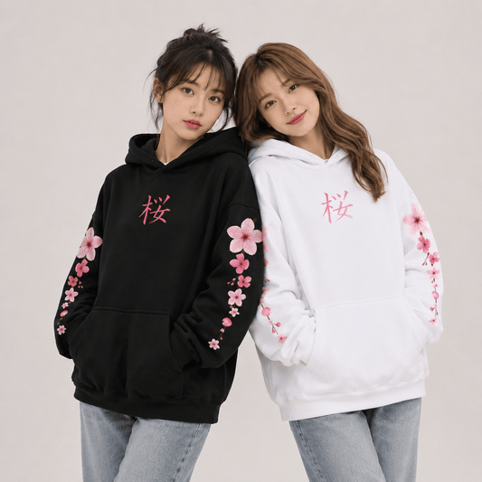 Kawaiies Collection - Hoodies - Japanese Cherry Sakura Hoodies Long Sleeve