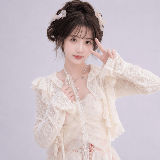 Kawaiies Collection - Apparel - Sweet Summer Ruffle Blouse Cardigan