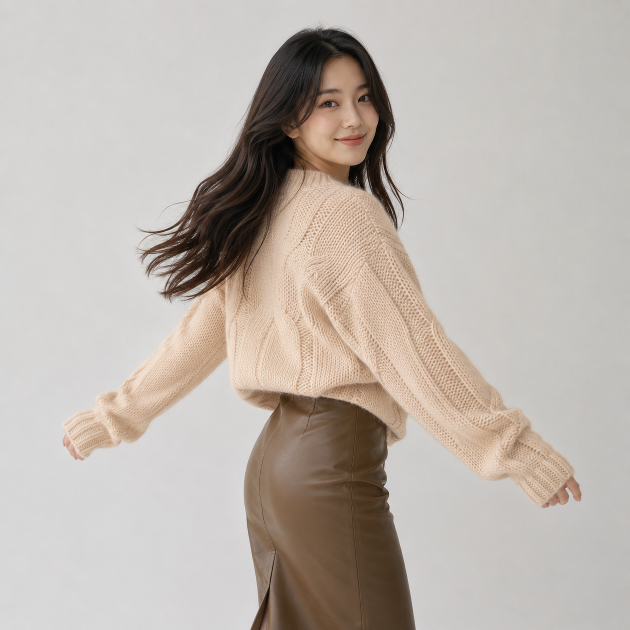 Chunky Twist Vintage O-Neck Pullover Knit Sweater