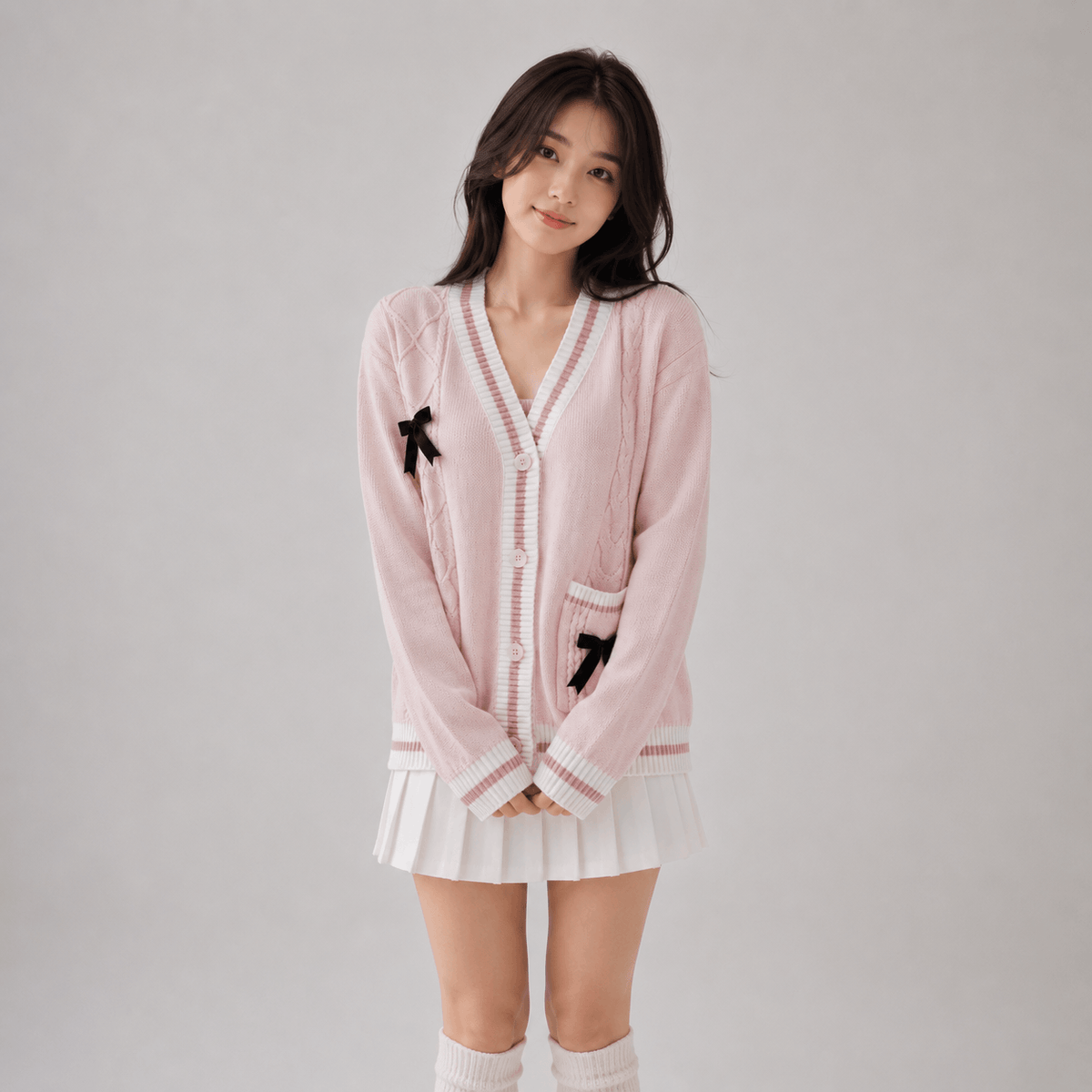 Kawaiies Collection - Apparel - Sweetheart Bow Knit Cardigan