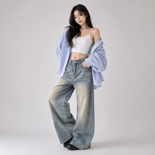 Kawaiies Collection - Apparel - Dust Fade Baggy Women's Denim