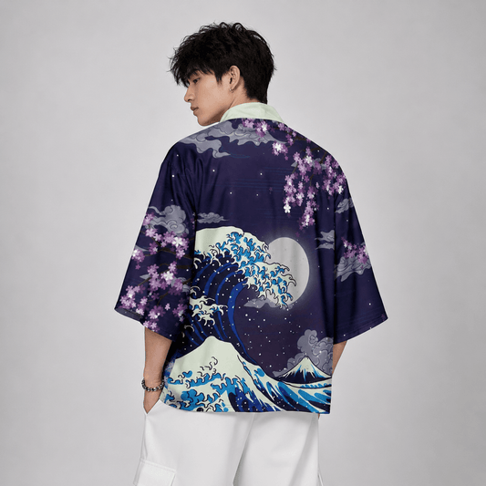 Kawaiies Collection - Kimono - Japanese-themed Great Wave off Kanagawa Unisex Kimonos