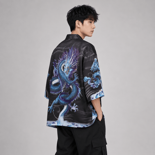Kawaiies Collection - Kimono - Blue Thunder Dragon Kimono