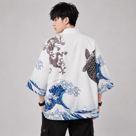Kawaiies Collection - Kimono - Japanese-themed Women Kimono Great Waves