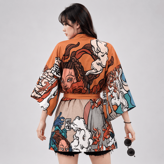 Kawaiies Collection - Kimono - Japanese-themed Women Kimono Mystic World
