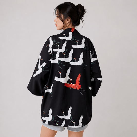 Kawaiies Collection - Kimono - Japanese-themed Women Kimono Koi and Cranes