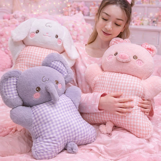 Cozy Pastel Animal Cuddle Cushions