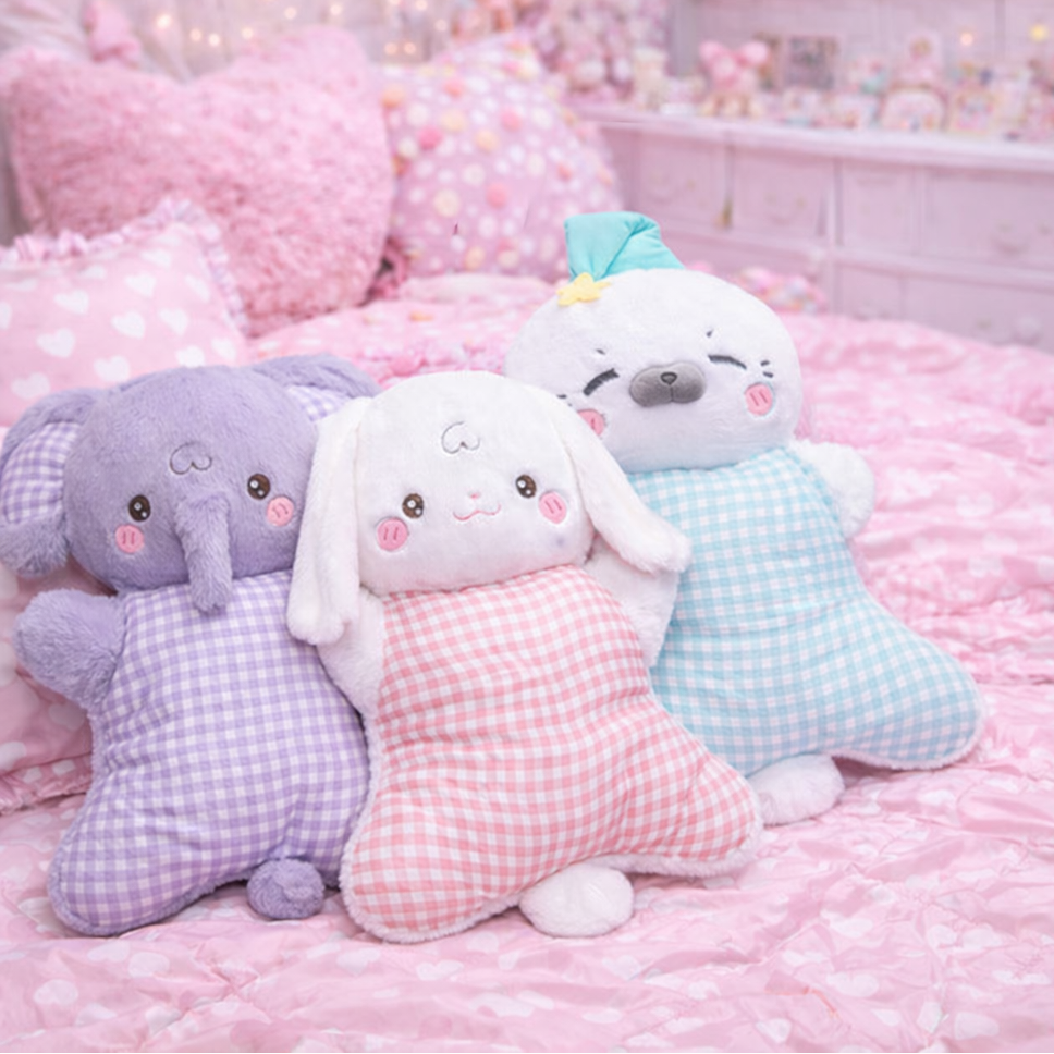 Cozy Pastel Animal Cuddle Cushions