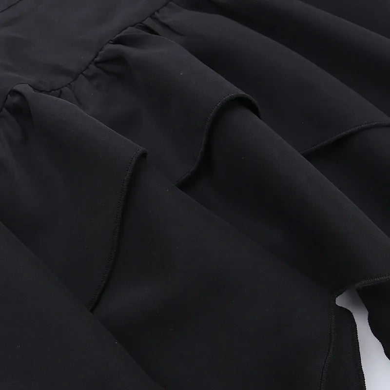 Gothic Witch Punk Irregular Black Skirt
