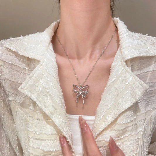 Blush Flutter Bow Butterfly Necklace