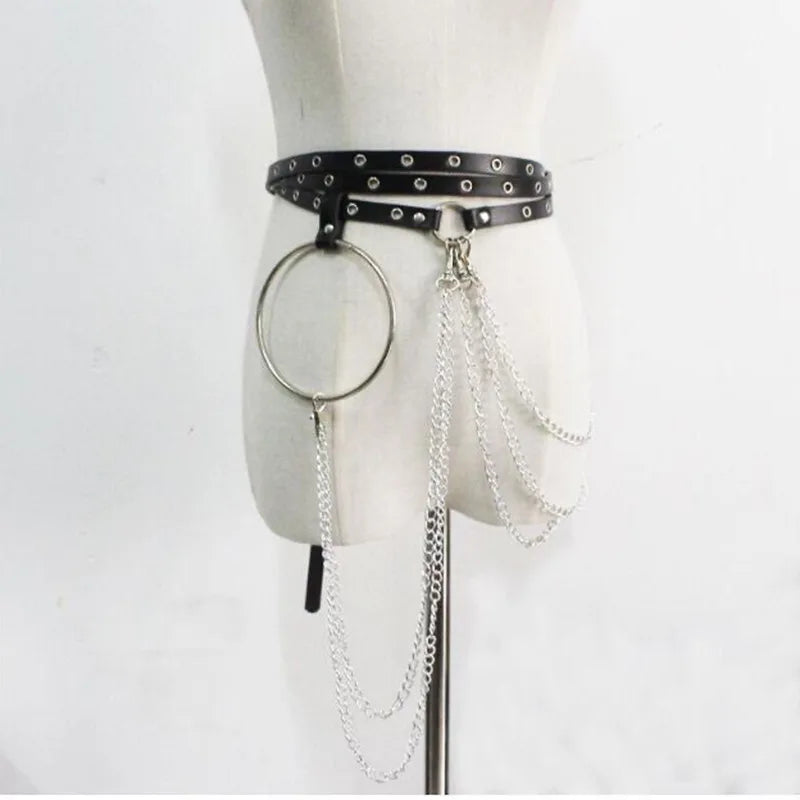 Gothic Witch Punk Irregular Black Skirt