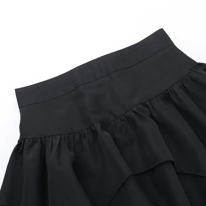 Gothic Witch Punk Irregular Black Skirt