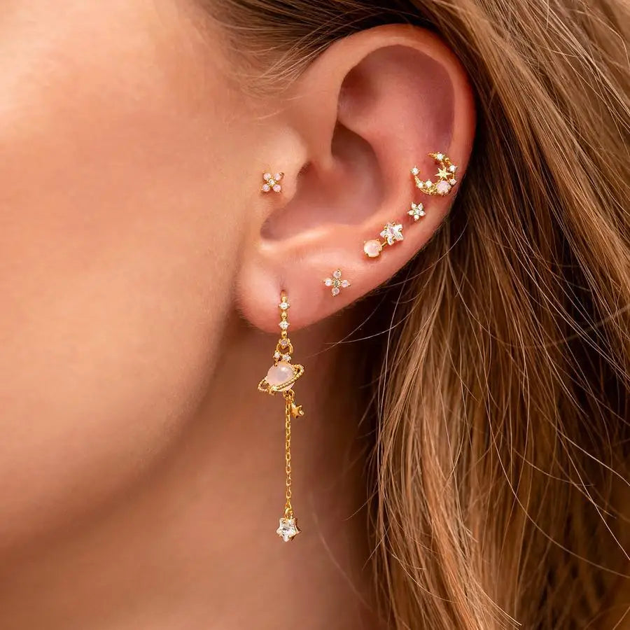 Galaxy Bloom 18k Gold-plating Earrings (6pc Set)