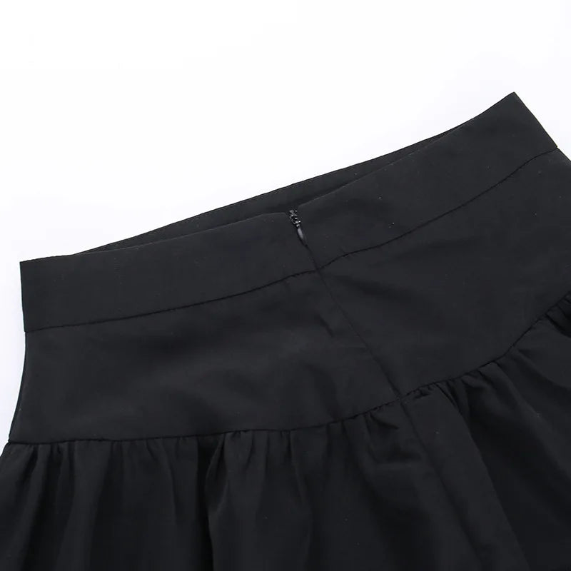Gothic Witch Punk Irregular Black Skirt
