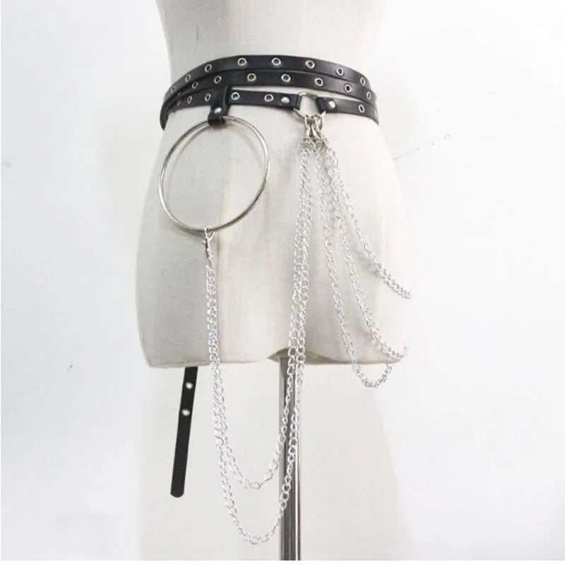 Gothic Witch Punk Irregular Black Skirt