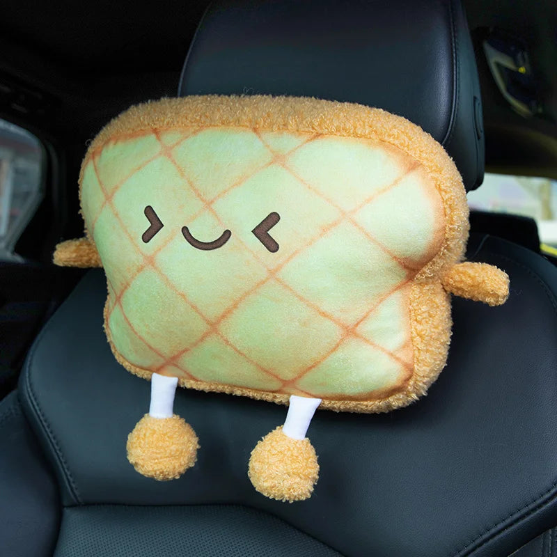 Emoji Toast Bread Friends Car Headrest Plush