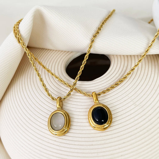 Selene Oval Pendant Necklace