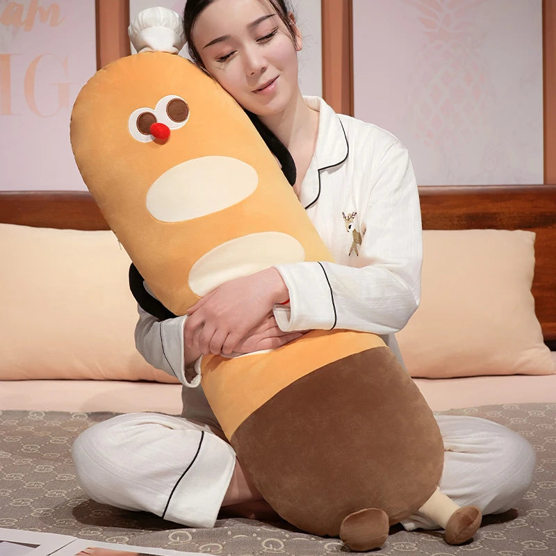 Long Snuggly Funny Baguette Bread Plushies