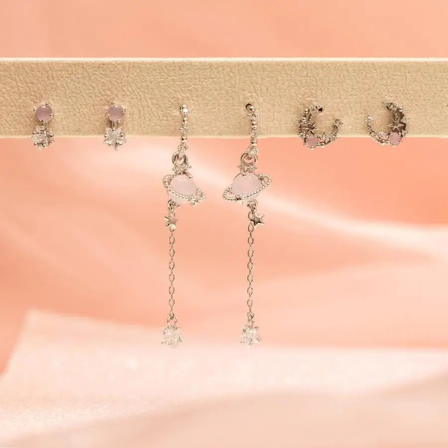 Galaxy Bloom 18k Gold-plating Earrings (6pc Set)