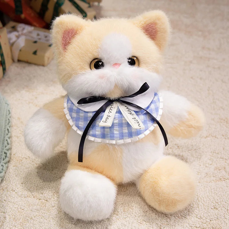 Kawaii Cat Plush Family with Collar