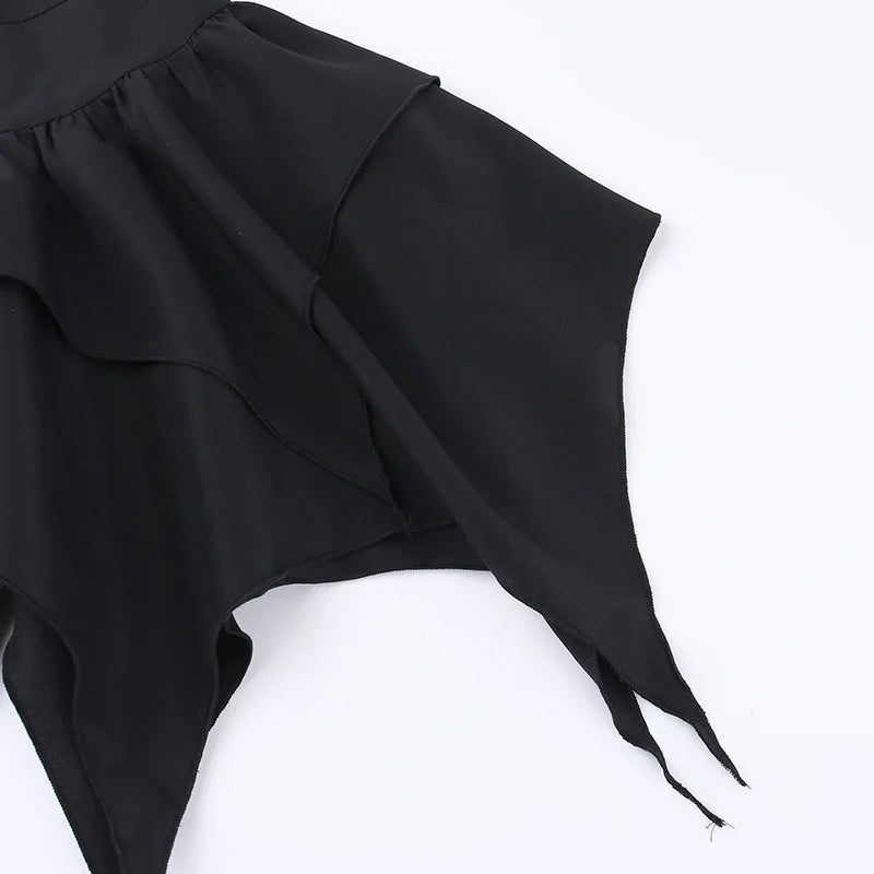 Gothic Witch Punk Irregular Black Skirt
