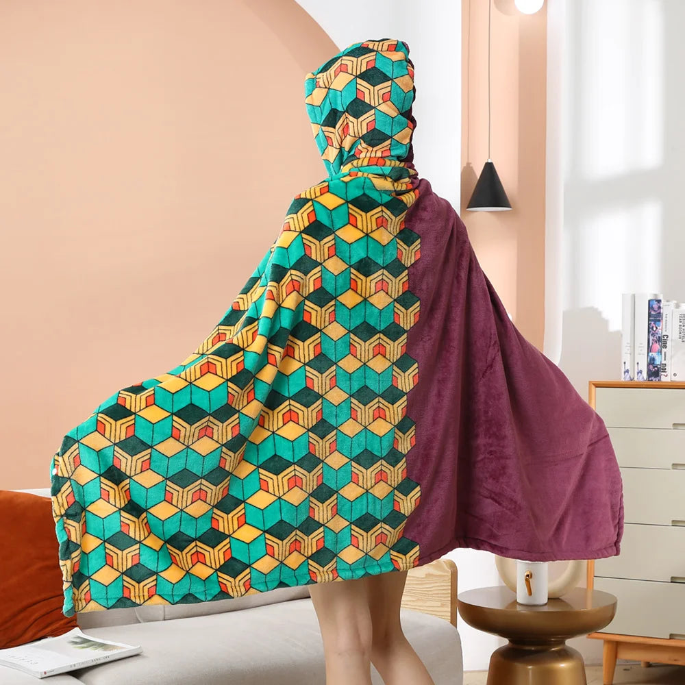 kawaiies-softtoys-plushies-kawaii-plush-Anime Demon Slayer Hooded Cape Blanket Apparel