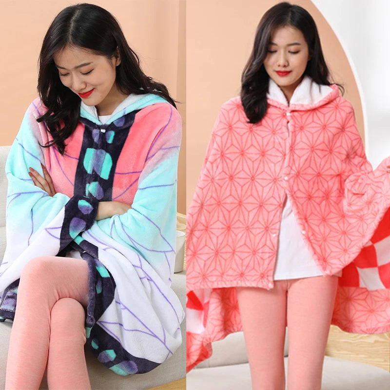 kawaiies-softtoys-plushies-kawaii-plush-Anime Demon Slayer Hooded Cape Blanket Apparel