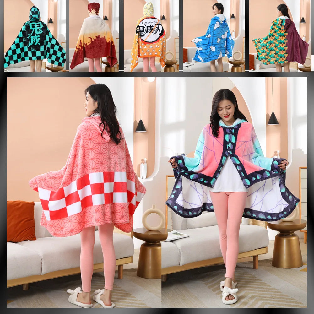 kawaiies-softtoys-plushies-kawaii-plush-Anime Demon Slayer Hooded Cape Blanket Apparel