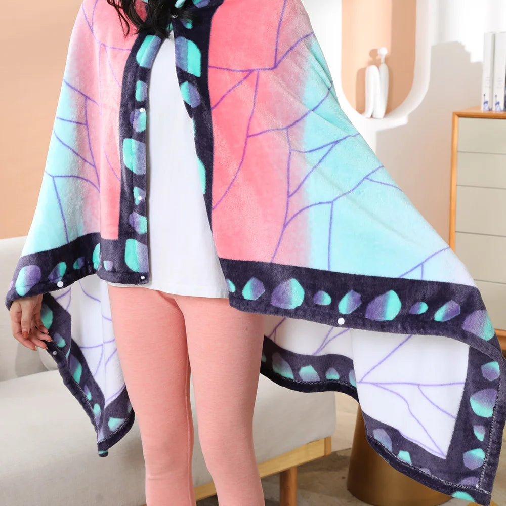 kawaiies-softtoys-plushies-kawaii-plush-Anime Demon Slayer Hooded Cape Blanket Apparel