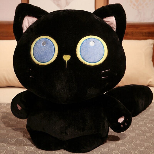 kawaiies-softtoys-plushies-kawaii-plush-Arrayah the Blue Eye Black Cat Plushie | NEW Soft toy 16in / 40cm