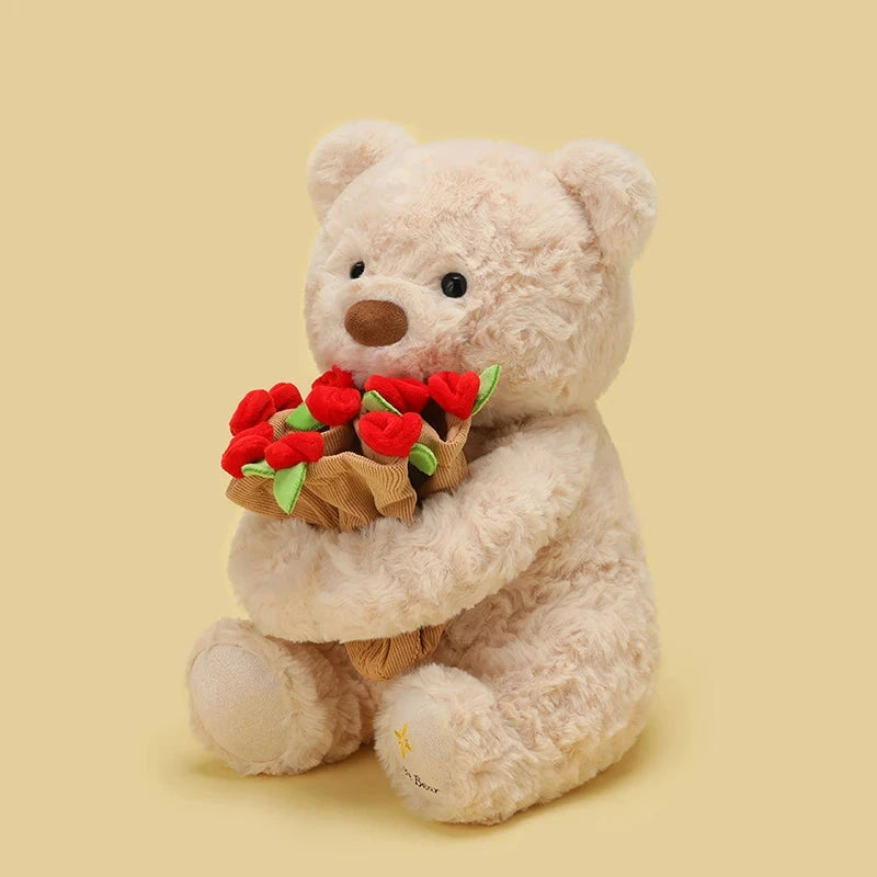 kawaiies-softtoys-plushies-kawaii-plush-Bloomie & Maple the Rose Bear Plushies Soft toy Bloomie (Light brown) 25cm