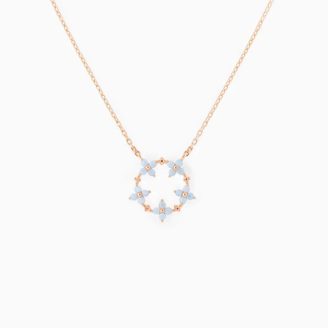 kawaiies-softtoys-plushies-kawaii-plush-Blooming Baby Blue Flower 18K Gold-Plated Necklace Jewelry Rose Gold (Pendant)