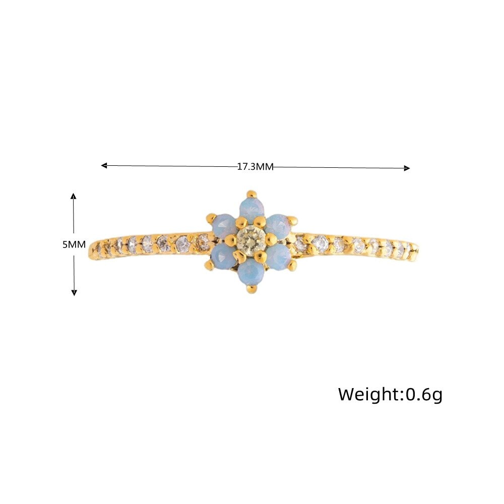 kawaiies-softtoys-plushies-kawaii-plush-Blue Flower Beaded Gold-plated Rings Ring