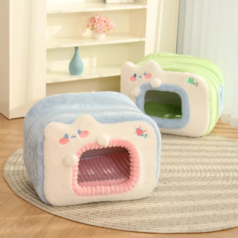 kawaiies-softtoys-plushies-kawaii-plush-Blue Green Television Pet Bed House Pet Beds