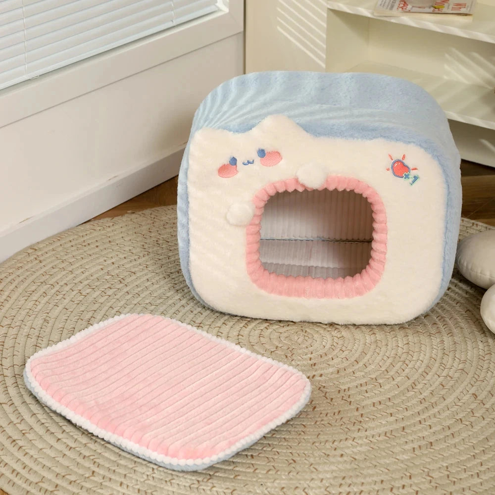 kawaiies-softtoys-plushies-kawaii-plush-Blue Green Television Pet Bed House Pet Beds