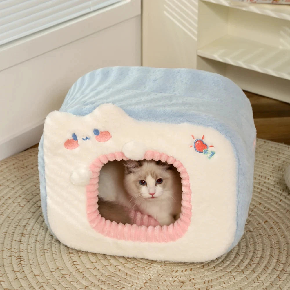 kawaiies-softtoys-plushies-kawaii-plush-Blue Green Television Pet Bed House Pet Beds