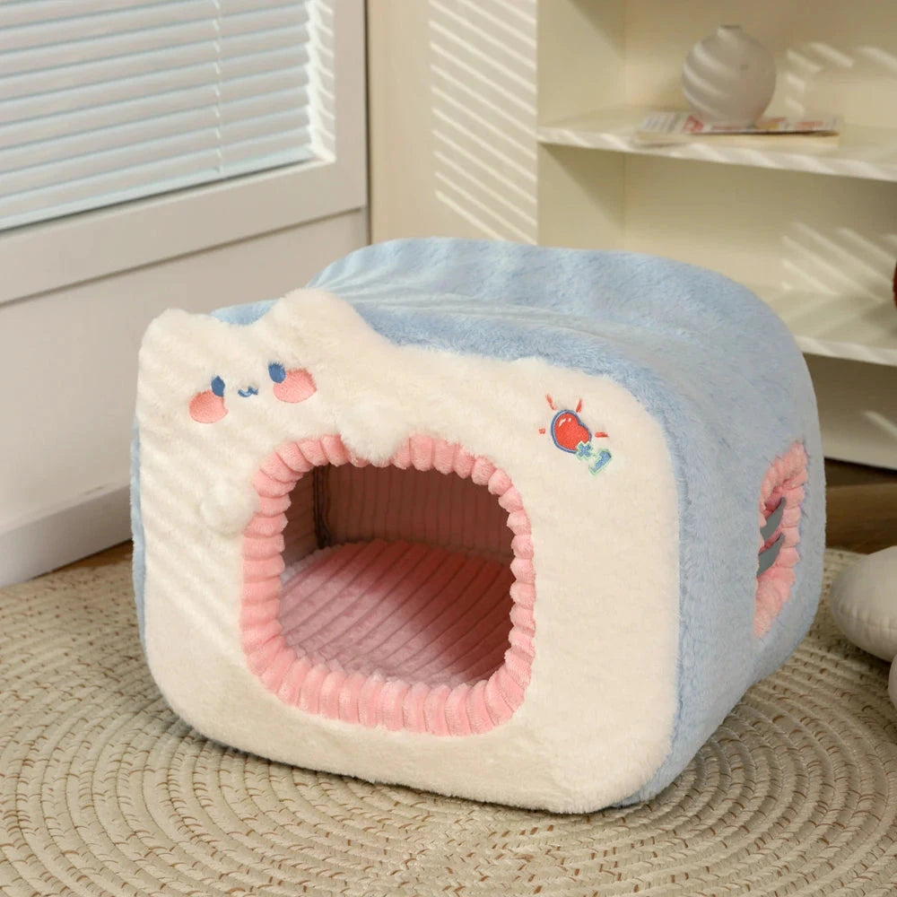 kawaiies-softtoys-plushies-kawaii-plush-Blue Green Television Pet Bed House Pet Beds Blue