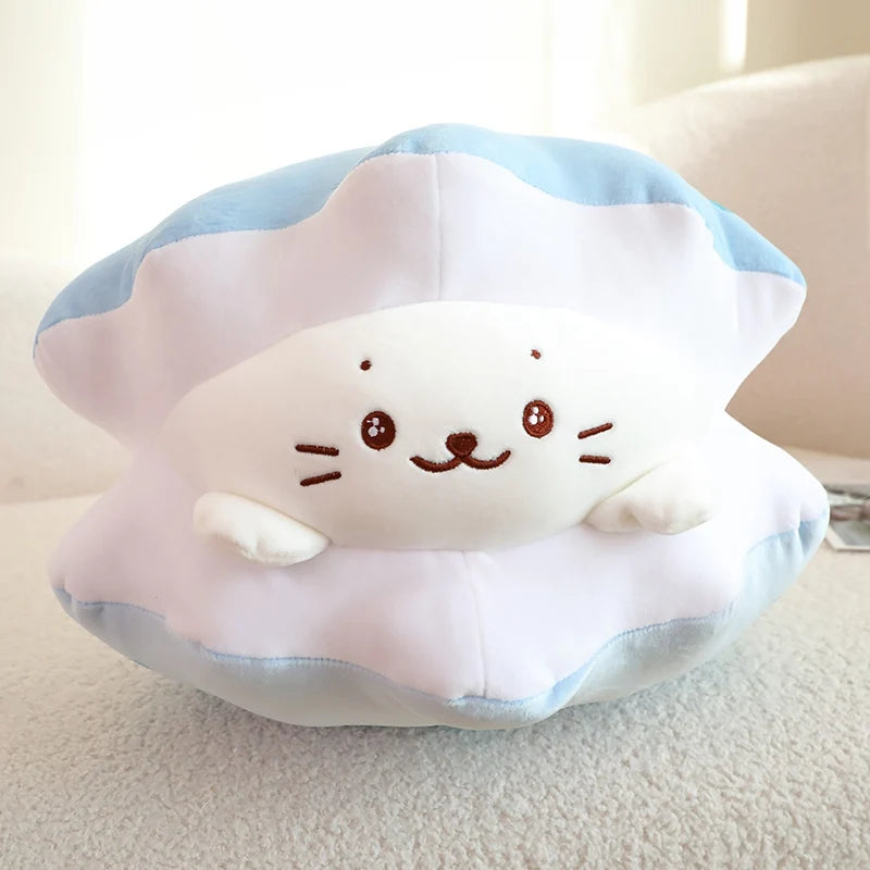 kawaiies-softtoys-plushies-kawaii-plush-Blue Oyster White Seal Plushie Soft toy