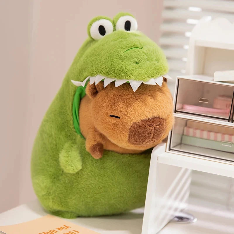 kawaiies-softtoys-plushies-kawaii-plush-Capybara Green Dinosaur Outfit Plushie Soft toy