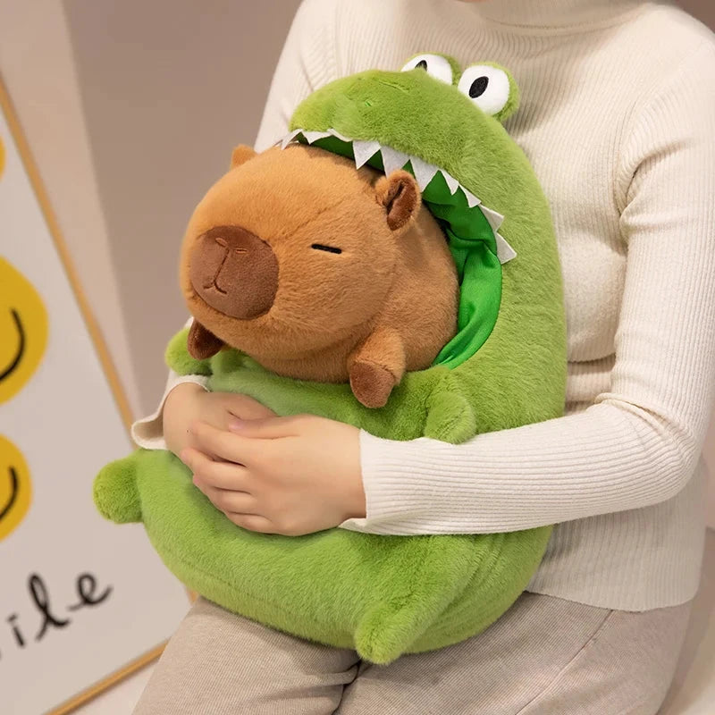 kawaiies-softtoys-plushies-kawaii-plush-Capybara Green Dinosaur Outfit Plushie Soft toy