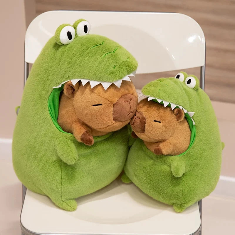 kawaiies-softtoys-plushies-kawaii-plush-Capybara Green Dinosaur Outfit Plushie Soft toy