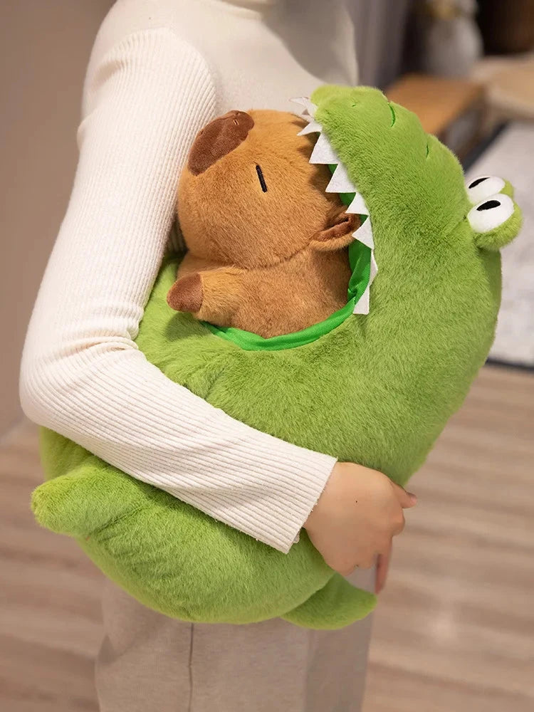kawaiies-softtoys-plushies-kawaii-plush-Capybara Green Dinosaur Outfit Plushie Soft toy