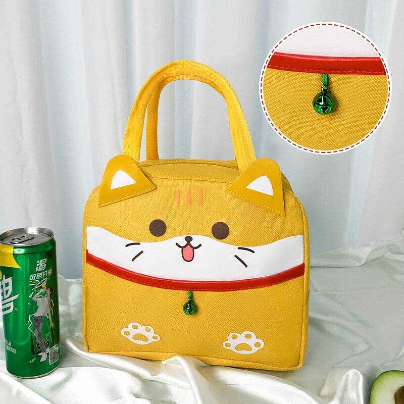 kawaiies-softtoys-plushies-kawaii-plush-Cartoon Animal Cat Dog Duck Lunch Bag | NEW Bag Cat Yellow 