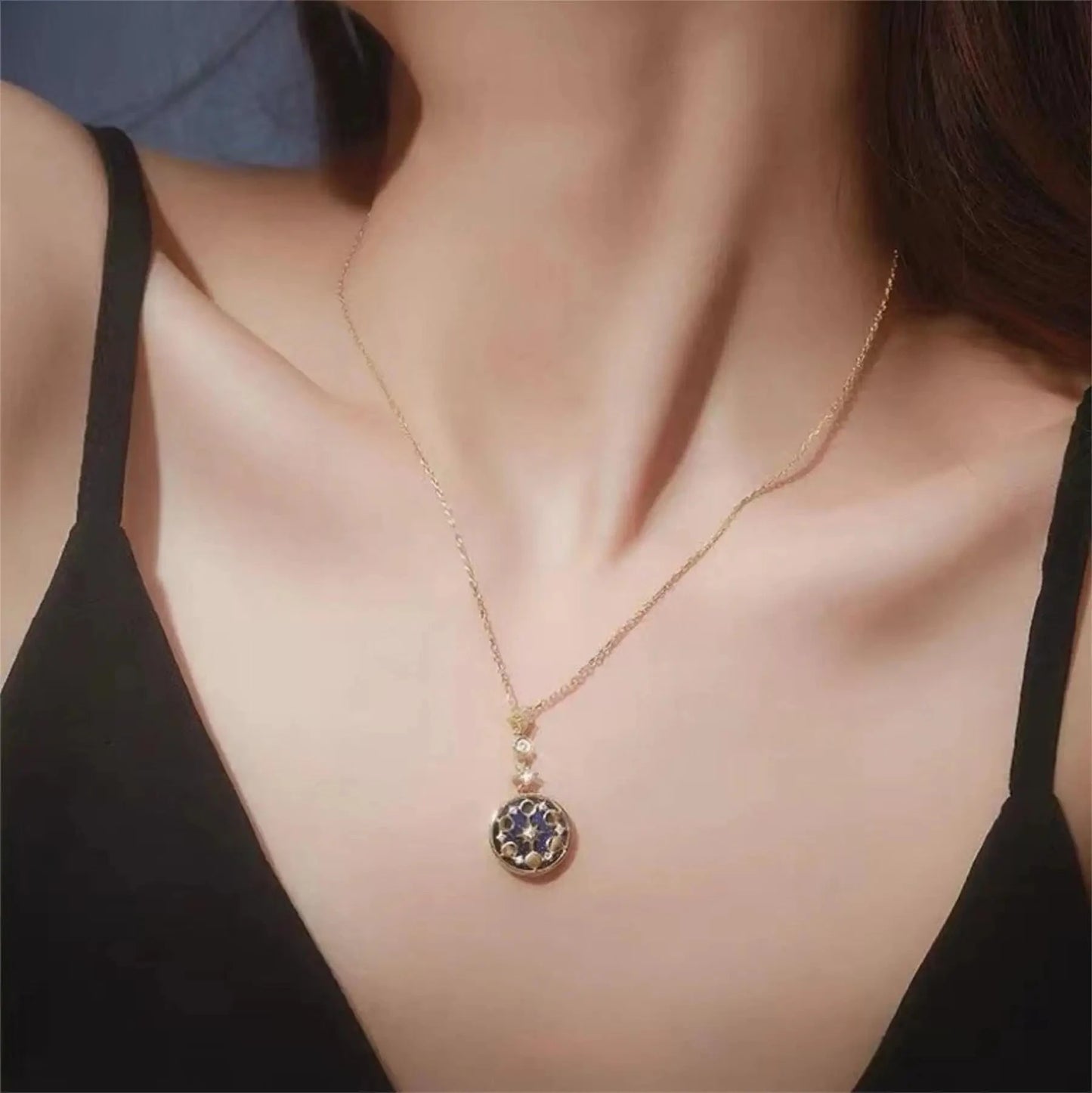 kawaiies-softtoys-plushies-kawaii-plush-Celestial Galaxy Gold Necklace Jewelry