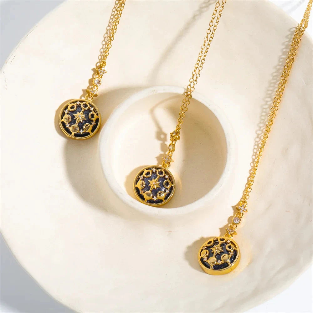 kawaiies-softtoys-plushies-kawaii-plush-Celestial Galaxy Gold Necklace Jewelry