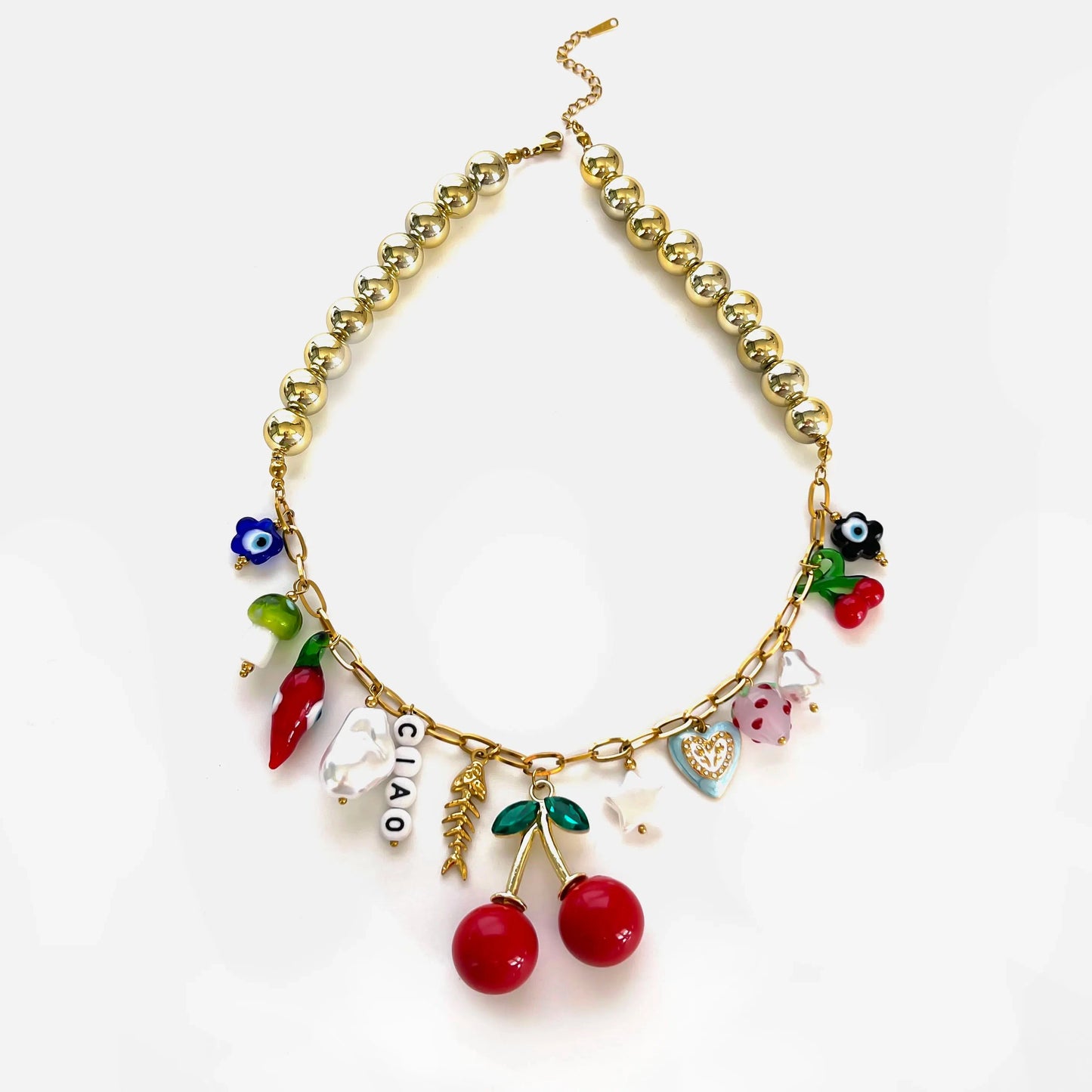 kawaiies-softtoys-plushies-kawaii-plush-Cherry Pop Maximalist Charm Necklace Jewelry