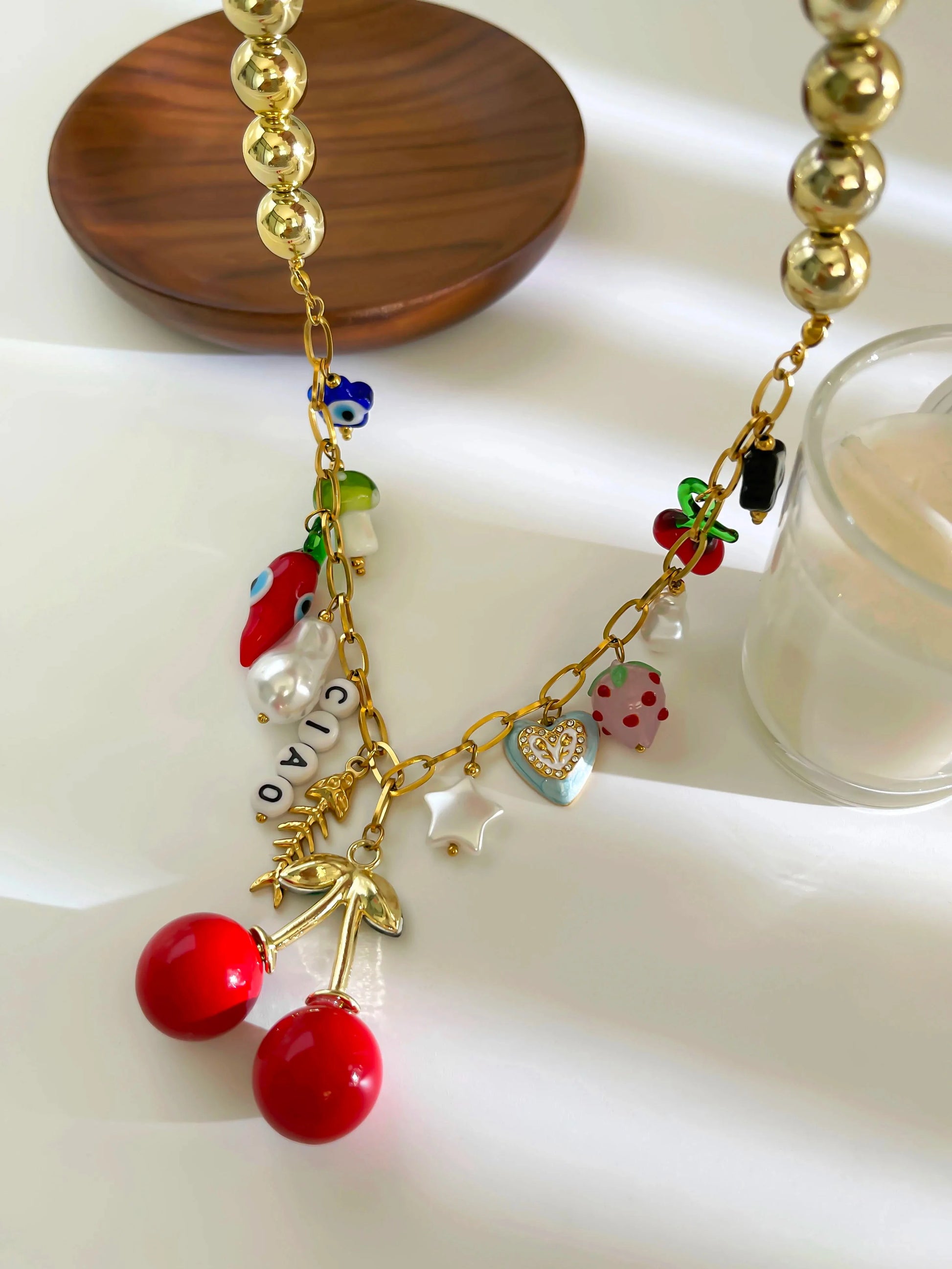 kawaiies-softtoys-plushies-kawaii-plush-Cherry Pop Maximalist Charm Necklace Jewelry