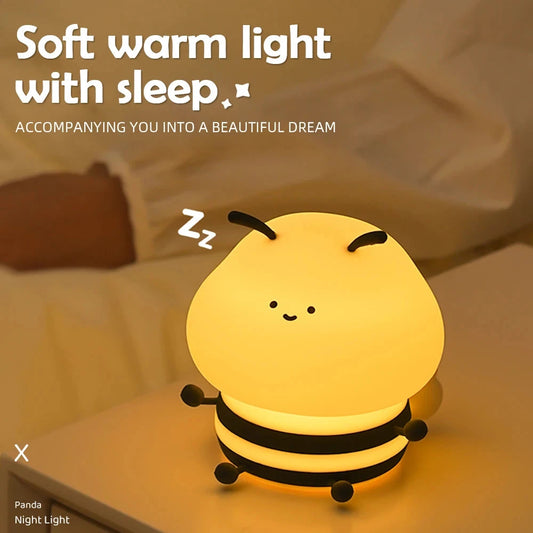 kawaiies-softtoys-plushies-kawaii-plush-Chubby Cheeks Bee LED Night Light Home Decor